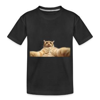 Selfie chat - Kids' Premium Organic T-Shirt - black - Front