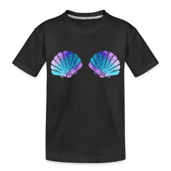 Mermaid Lover Mermaid Fan Seashell Bra Mermaid - Kinder Premium Bio T-Shirt - Schwarz - Vorne