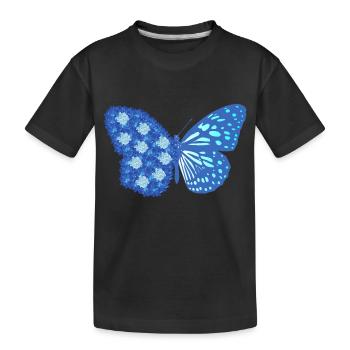 Blühender Schmetterling - Kinder Premium Bio T-Shirt - Schwarz - Vorne