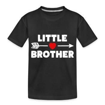LITTLE BROTHER Geschwister Herz - Kinder Premium Bio T-Shirt - Schwarz - Vorne