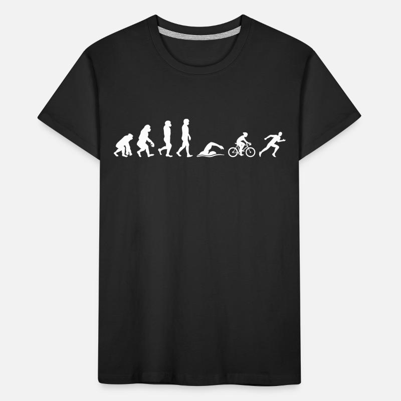 Swim Bike Run Triathlon Triathlete Evolution Funny Kids' Premium Organic T-Shirt