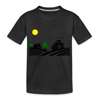 Tractor Farm - Kids' Premium Organic T-Shirt - black - Front