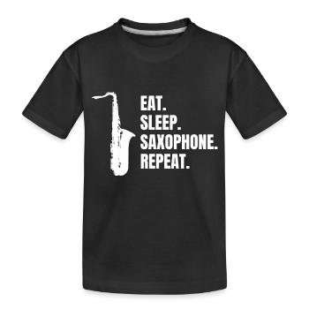 Saxophone Music Saxophone Instrument Saxophonist - Kids' Premium Organic T-Shirt - black - Front