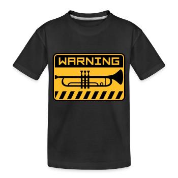 Warning Trumpet Music - Kids' Premium Organic T-Shirt - black - Front