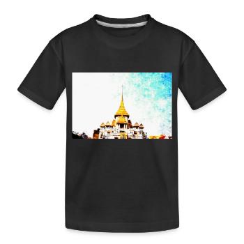 Temples in Thailand - Kids' Premium Organic T-Shirt - black - Front