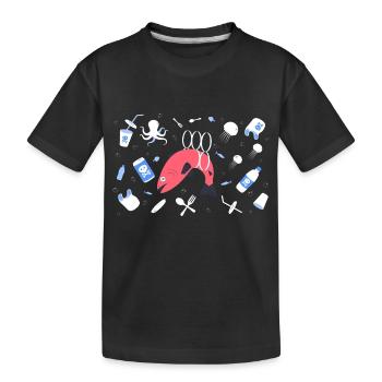 Plastic Stop - Kids' Premium Organic T-Shirt - black - Front