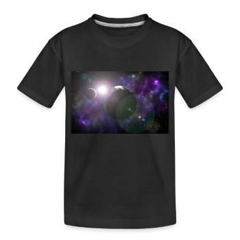 Lune et terre avec soleil - T-shirt bio Premium Enfant - noir - Devant