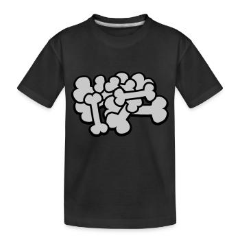 Großer Comic Knochen Haufen - Kinder Premium Bio T-Shirt - Schwarz - Vorne