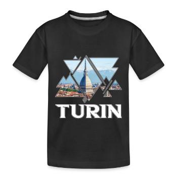 Turin Turin Turin Italie Ville Skyline Accueil Amour - T-shirt bio Premium Enfant - noir - Devant