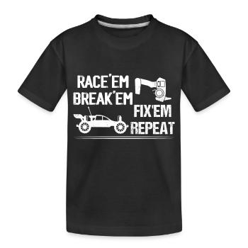 Race'em Break'em Fix'em Repeat Remote Control Mod - Kids' Premium Organic T-Shirt - black - Front