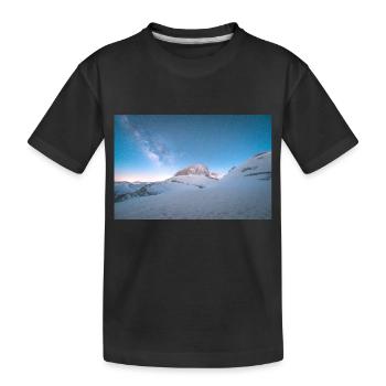 The Milky Way Galaxy Above Mt. Olympus in Greece - Kids' Premium Organic T-Shirt - black - Front