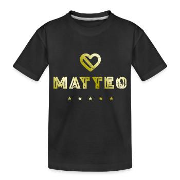 Matteo Herz - Kids' Premium Organic T-Shirt - black - Front