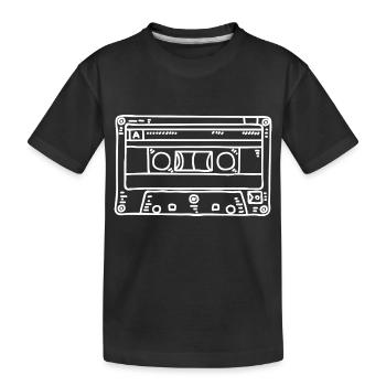 cassette audio rétro vintage - T-shirt bio Premium Enfant - noir - Devant