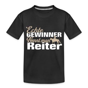 Reiter Reiterin Reiten Reitsport Spruch - Kinder Premium Bio T-Shirt - Schwarz - Vorne