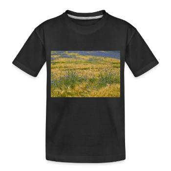 Champ de bleuets - T-shirt bio Premium Enfant - noir - Devant