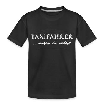 Taxi Taxifahrer Chauffeur - Kinder Premium Bio T-Shirt - Schwarz - Vorne