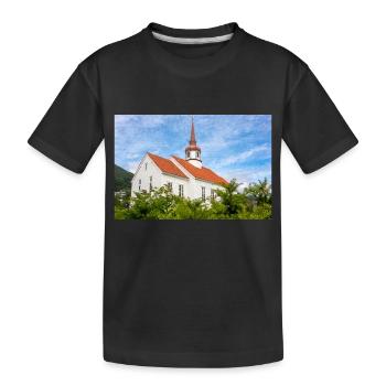 Eid kirke (Eid-Kirche) in Nordfjordeid Norwegen - Kinder Premium Bio T-Shirt - Schwarz - Vorne