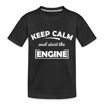 Starts the engines - Kids' Premium Organic T-Shirt - black - Front