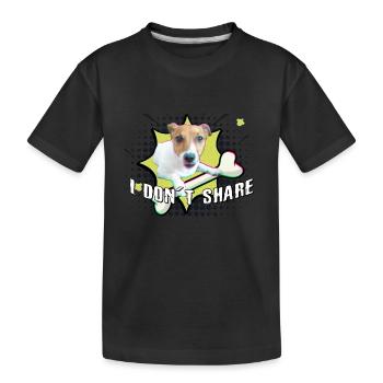 Jack Russel Lilly - I don't share - Kids' Premium Organic T-Shirt - black - Front