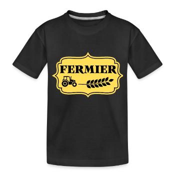 FERMIER - Etiquette Vintage - T-shirt bio Premium Enfant - noir - Devant