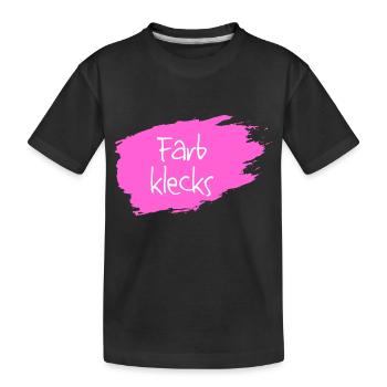 Farbklecks pink - Kinder Premium Bio T-Shirt - Schwarz - Vorne