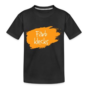 Farbklecks orange - Kinder Premium Bio T-Shirt - Schwarz - Vorne