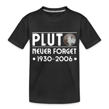 PLUTO NEVER FORGET 1930 - 2006 - Kinder Premium Bio T-Shirt - Schwarz - Vorne