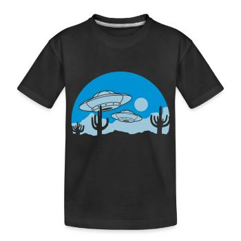 Wüsten UFOs Mystery Szene - Kinder Premium Bio T-Shirt - Schwarz - Vorne