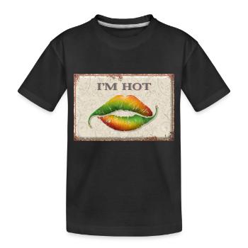 I'm Hot - Kids' Premium Organic T-Shirt - black - Front