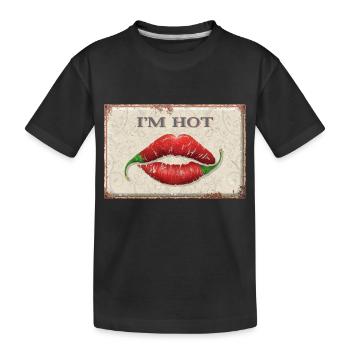 I'm Hot - Kids' Premium Organic T-Shirt - black - Front
