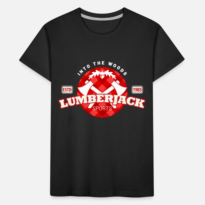 lumberjack check pattern in a circle Kids' Premium Organic T-Shirt