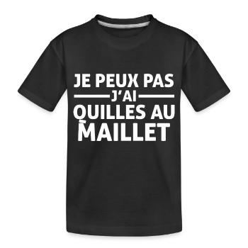 je peux pas j'ai Quilles au maillet - T-shirt bio Premium Enfant - noir - Devant