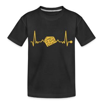L’amour du fromage - J’aime le fromage - T-shirt bio Premium Enfant - noir - Devant