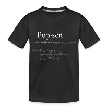 Synonyme für Pupsen zum totlachen - Kinder Premium Bio T-Shirt - Schwarz - Vorne