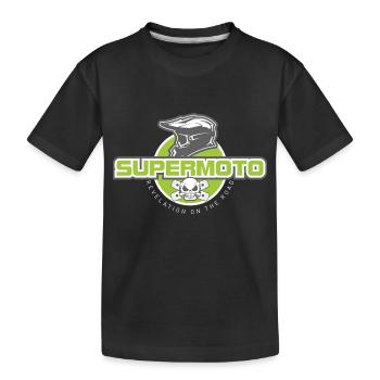 SUPER MOTO Monkey Helm - Kinder Premium Bio T-Shirt - Schwarz - Vorne