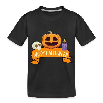 Cadeau effrayant à la citrouille Joyeux Halloween - T-shirt bio Premium Enfant - noir - Devant