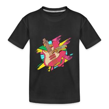 Bass Bass Bassist Music Instrument Play Pop Art - Kids' Premium Organic T-Shirt - black - Front