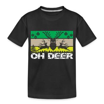 Oh Deer - Kids' Premium Organic T-Shirt - black - Front