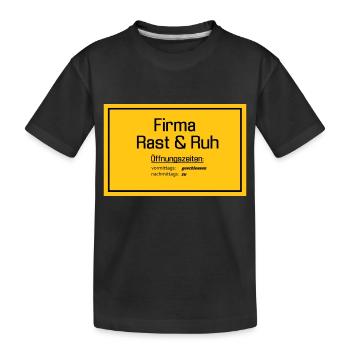 Firma Arbeit Ruhetag - Kinder Premium Bio T-Shirt - Schwarz - Vorne