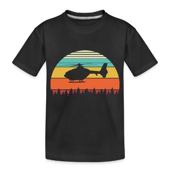 Hélicoptère Hélicoptère RétroPilote - T-shirt bio Premium Enfant - noir - Devant