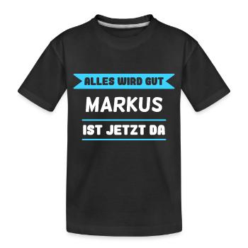 Markus Name Design für stolze Markus - Kinder Premium Bio T-Shirt - Schwarz - Vorne