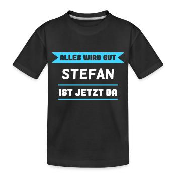 Stefan Name Design für stolze Stefans - Kinder Premium Bio T-Shirt - Schwarz - Vorne