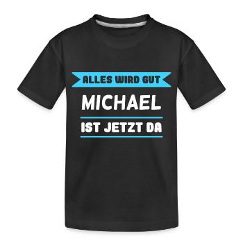 Michael Name Design für stolze Michaels - Kinder Premium Bio T-Shirt - Schwarz - Vorne