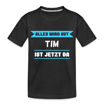 Tim Name Design für stolze Tims - Kinder Premium Bio T-Shirt - Schwarz - Vorne
