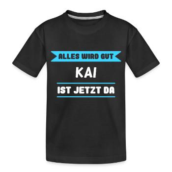 Kai Name Design für stolze Kais - Kinder Premium Bio T-Shirt - Schwarz - Vorne