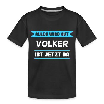 Volker Name Design für stolze Volker - Kinder Premium Bio T-Shirt - Schwarz - Vorne