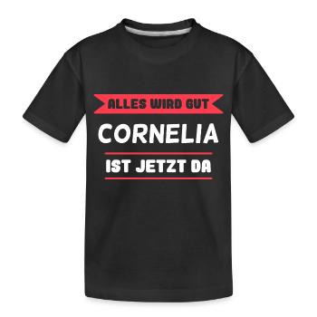 Cornelia Name Design für stolze Cornelias - Kinder Premium Bio T-Shirt - Schwarz - Vorne
