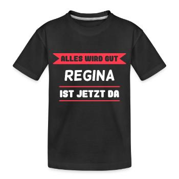 Regina Name Design für stolze Reginas - Kinder Premium Bio T-Shirt - Schwarz - Vorne