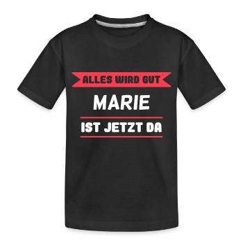 Marie Name Design für stolze Maries - Kinder Premium Bio T-Shirt - Schwarz - Vorne