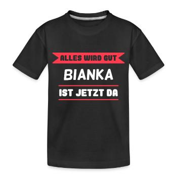Bianka Name Design für stolze Biankas - Kinder Premium Bio T-Shirt - Schwarz - Vorne